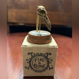 FIRE & BONE Raven Necklace in Nickel-Free Yellow Bronze